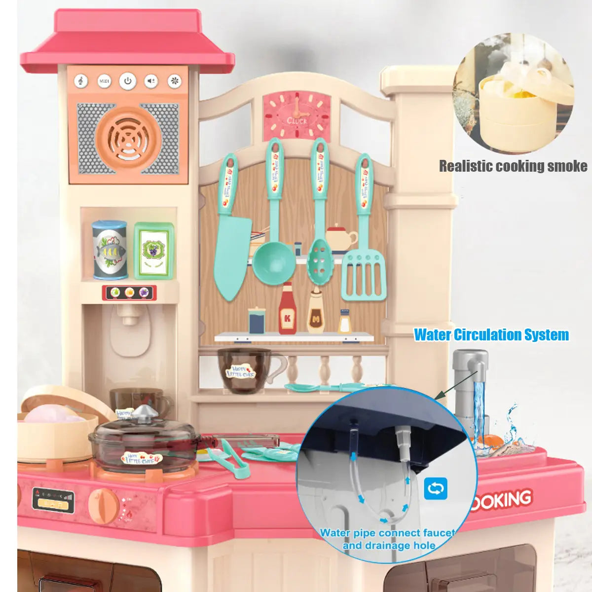 Kitchen Plastic Toys Big Cooking Simulation Play Educational