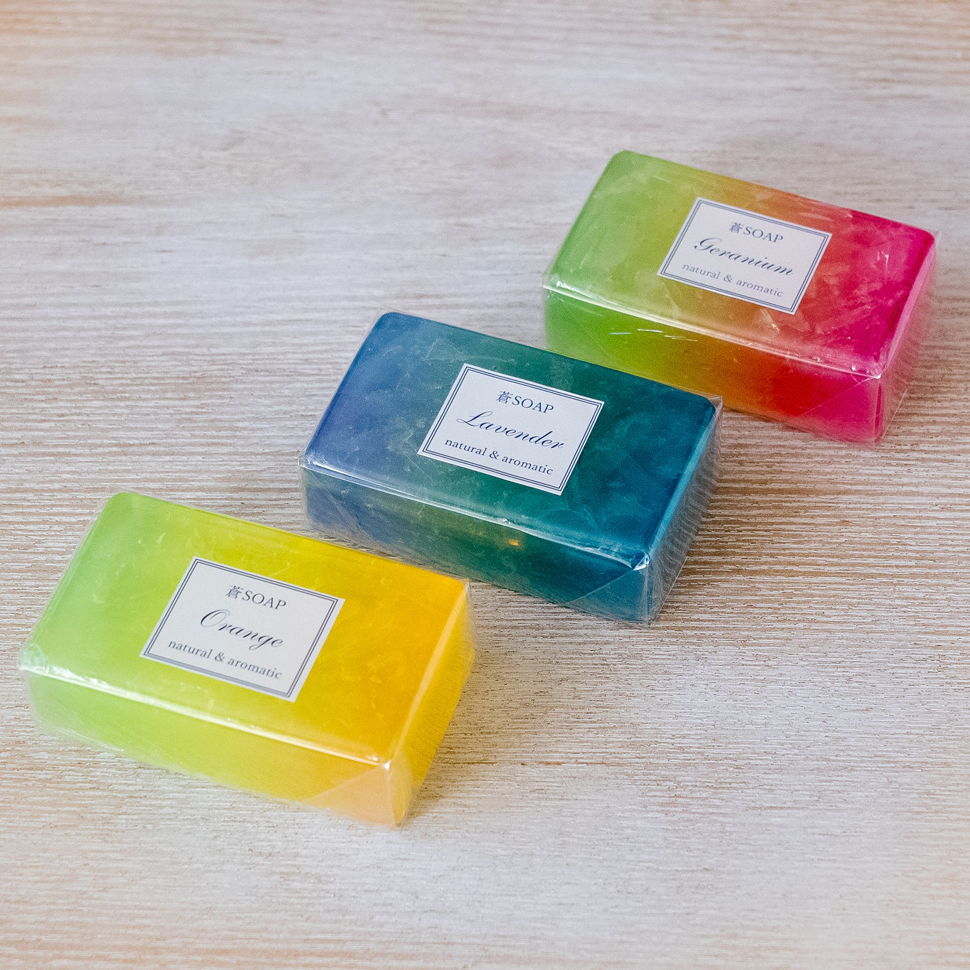 蒼soap 化粧石鹸 ラベンダー ゼラニウム オレンジの３種類 手づくり石けんの店ツクツク