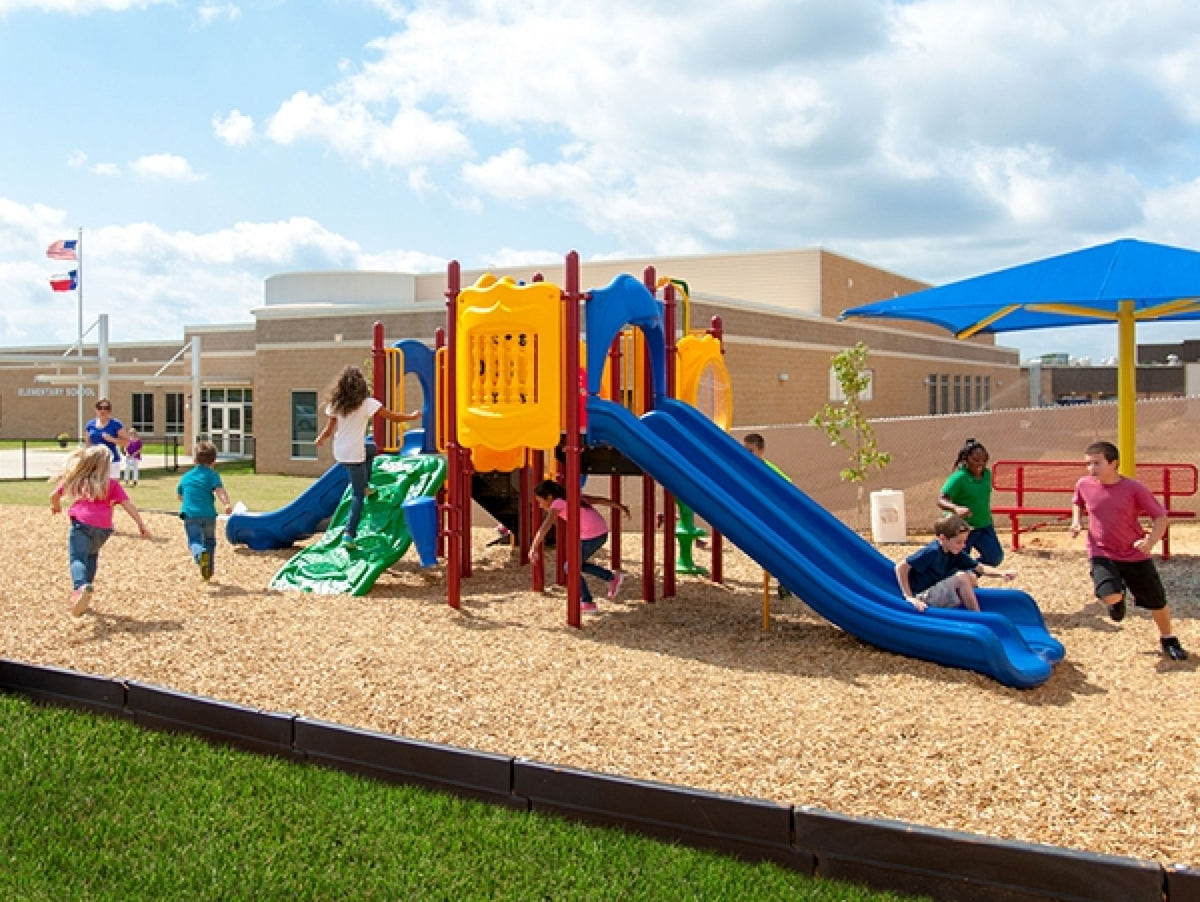 kids playing on daycare equipment