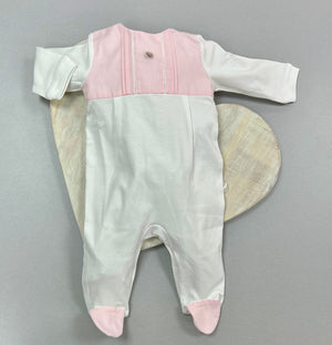 Baby girl one piece Pink & white romper - labavettainc