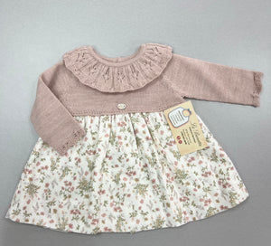 047-30202 antique pink knit dress - labavettainc