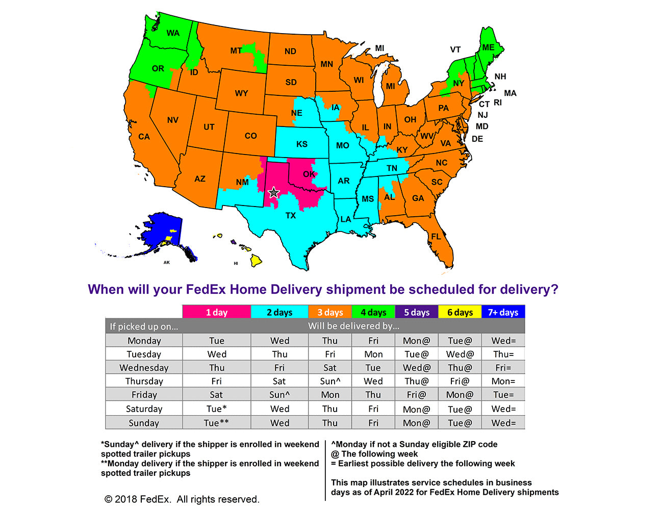 Stephen Joseph Inc Fedex outbound map.