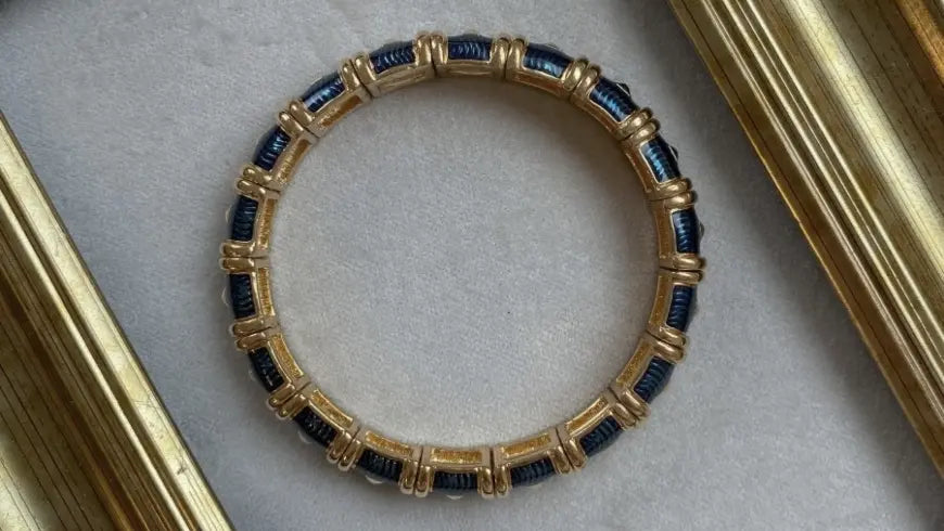 vintage bracelet with blue and gold