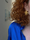 Beautiful texture clip on earrings - Cecilia Vintage