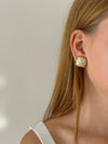 Vintage bicolor clip earrings - Cecilia Vintage