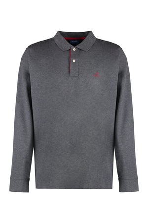 Long sleeve cotton polo shirt-0