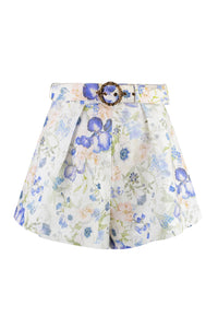 Natura printed linen shorts