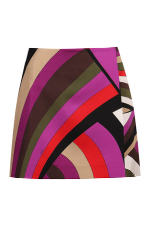 Printed silk skirt-0