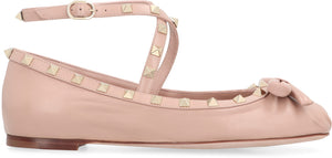 Valentino Garavani - Rockstud leather ballet flats-1