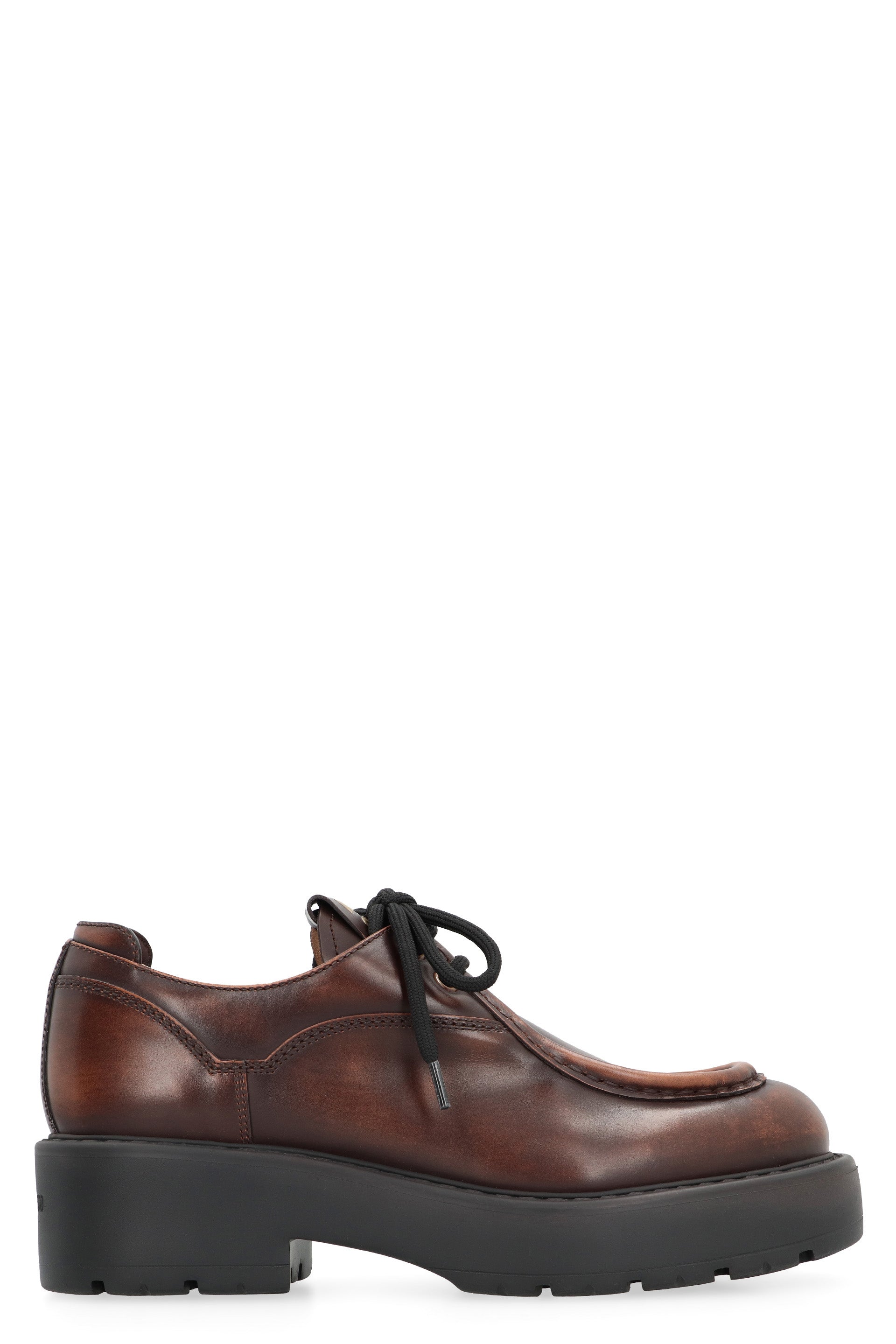 Miu Miu - Leather lace-up shoes brown - The Corner
