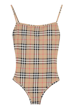 Vintage check motif one-piece swimsuit-0