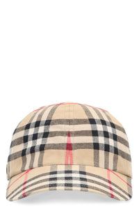 Vintage check motif baseball cap