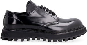 Leather lace-up derby shoes-1