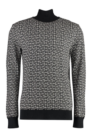 Wool blend turtleneck sweater-0