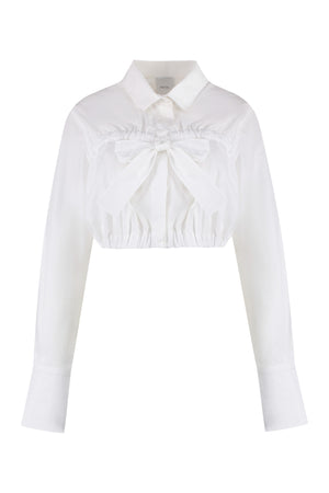 Cropped poplin shirt-0