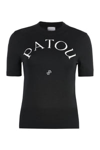 T-shirt in maglia con logo