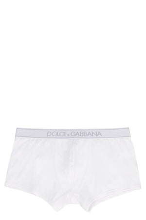 Logoed elastic band cotton trunks-0