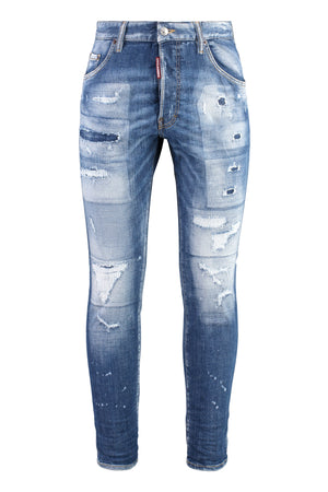 Jeans slim fit effetto destroyed-0