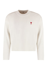 Cotton blend crew-neck sweater