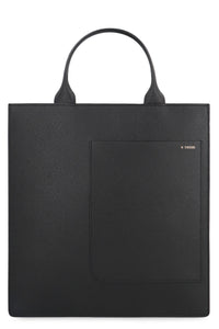 Boxy leather tote