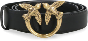 Logo buckle leather belt-1