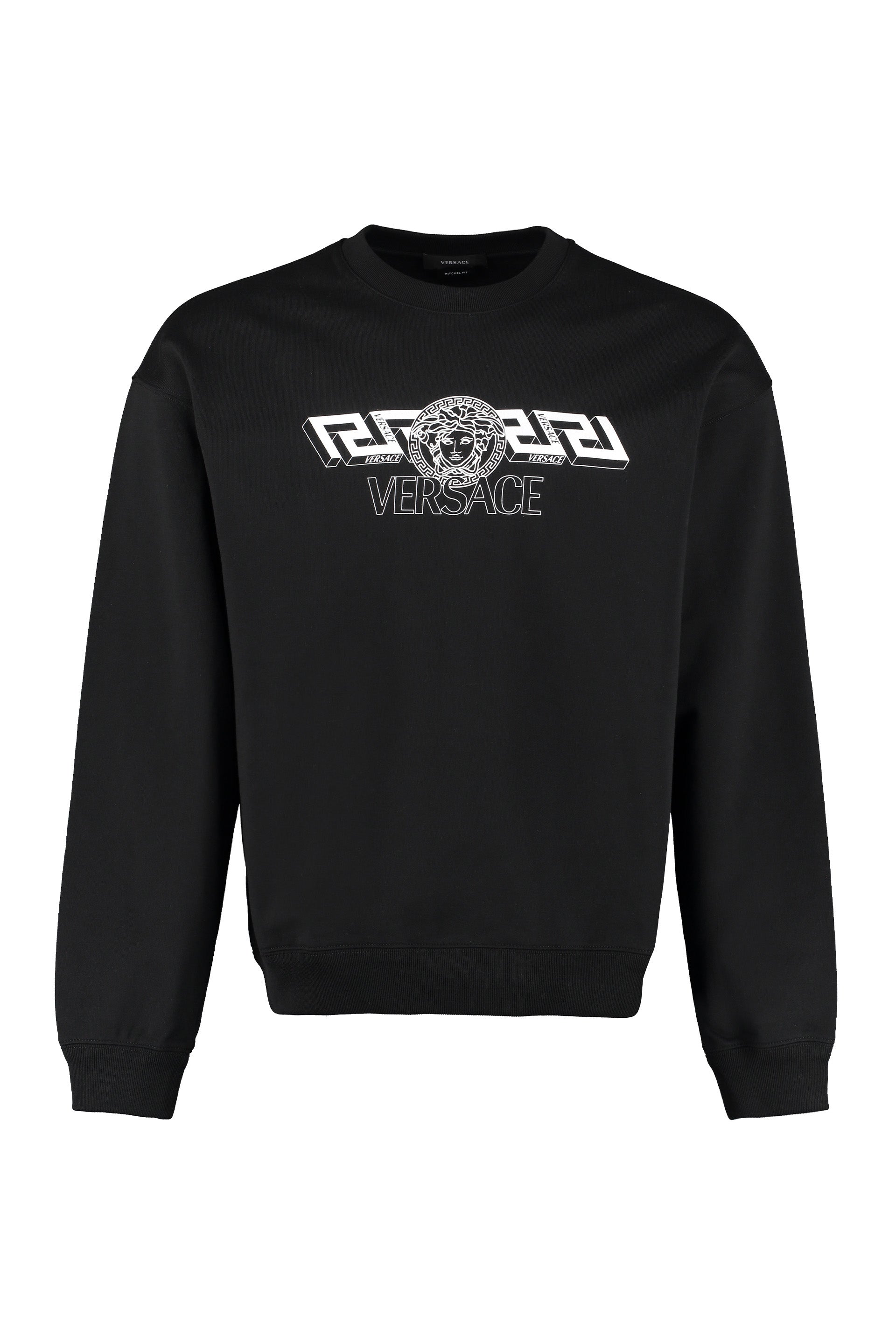 Versace - Cotton crew-neck sweatshirt black - The Corner