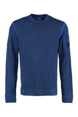 Linen blend crew-neck sweater-0