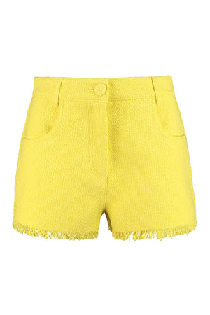 Shorts in misto cotone e lino-0