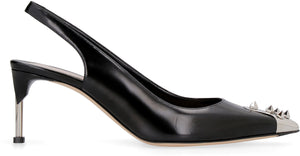 Slingback a punta in pelle-1