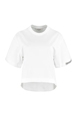 T-shirt girocollo in cotone-0