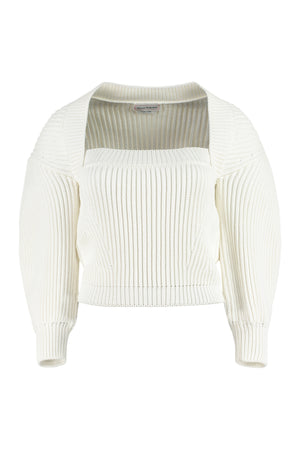 Ribbed cotton sweater-0