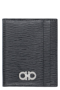 Gancini leather card holder
