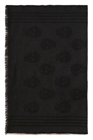 Foulard in lana con motivo Skull-1