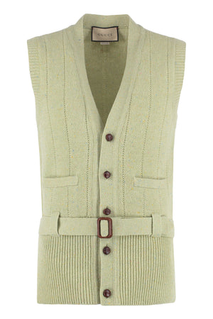 Knitted wool vest-0