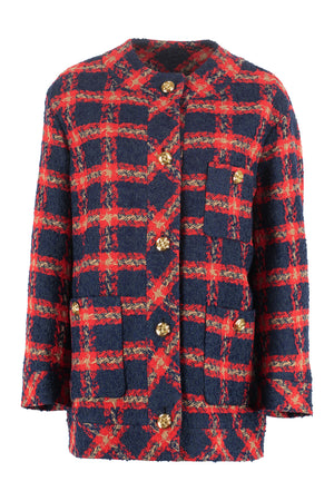 Wool blend tweed jacket-0