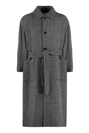 Single-breasted wool coat-0