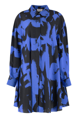 Printed silk shirtdress-0