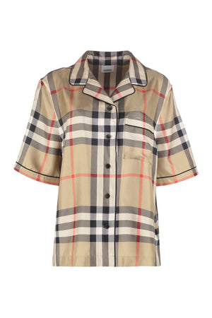 Checked silk shirt-0