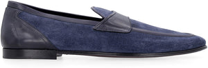 Suede and leather loafers-1