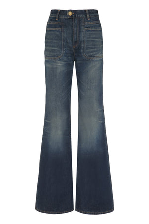 High-rise flared jeans-0