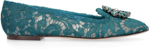 Lace ballet flats with embellished appliqué-1