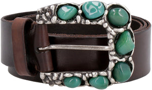 Embellished buckle leather belt-1