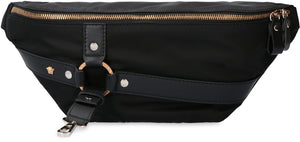 Nylon belt bag with leather details-1