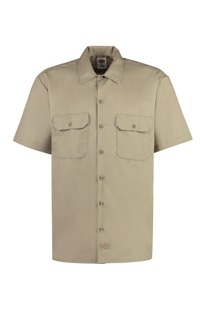 Short sleeve cotton blend shirt-0