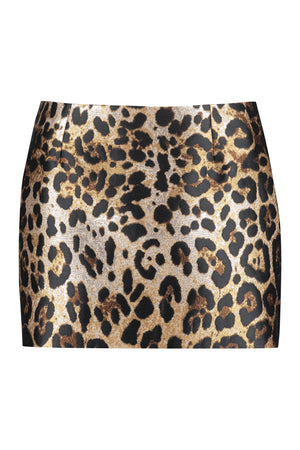 Leopard print mini skirt-0