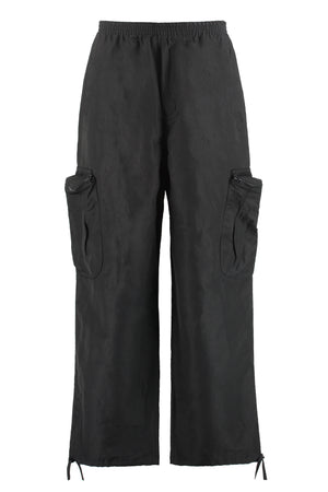 Linen blend cargo trousers-0
