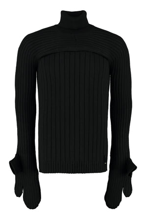 Ribbed wool turtleneck sweater-0