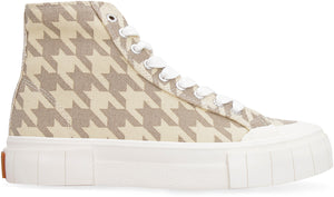 Palm Dogstooth canvas high-top sneakers-1