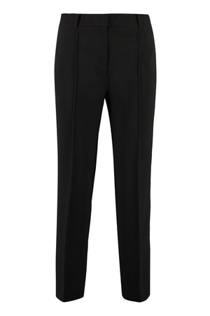 Cropped straight-leg trousers-0