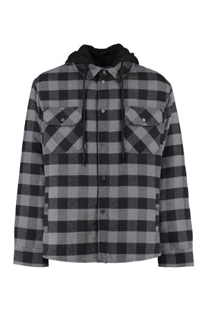 Hooded checked overshirt-0